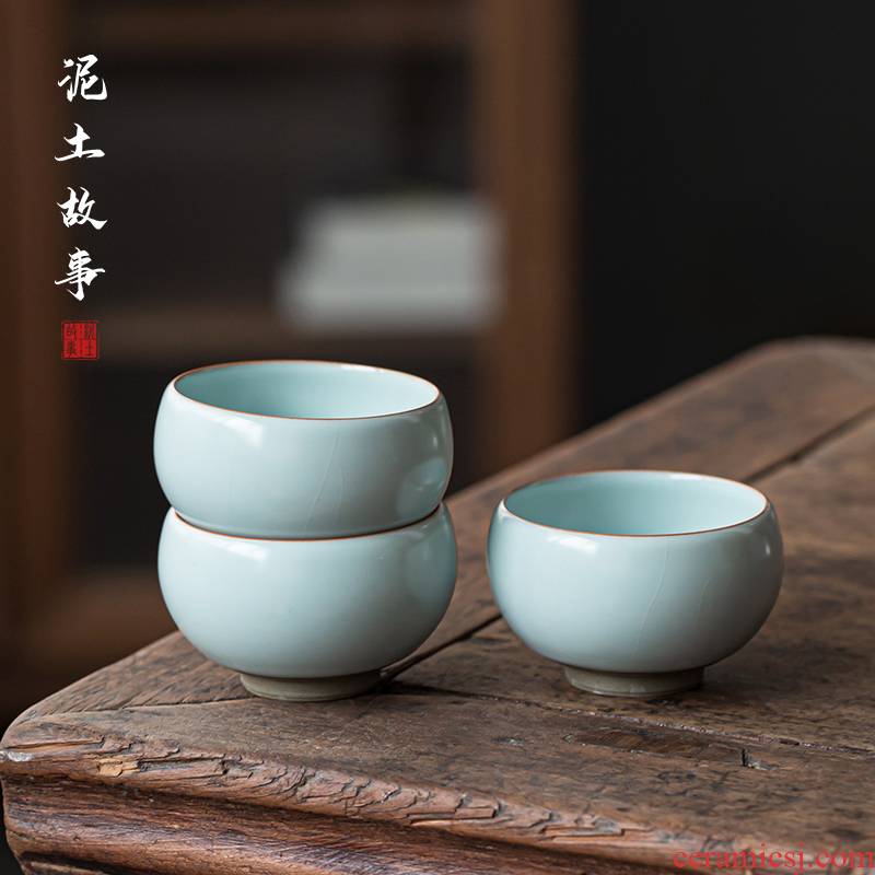 Jingdezhen your up teacup cracked can raise hand master cup single green tea cups, ceramic antique sample tea cup a day
