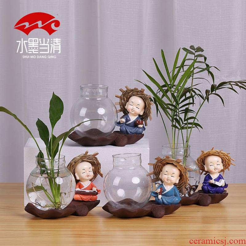 Flower implement glass ceramic vase contracted creative furnishing articles zen tea Japanese Flower arrangement is an art that mattress in the sitting room adornment