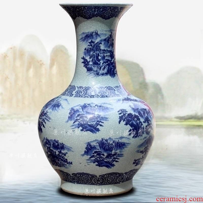 Archaize crack of jingdezhen ceramics glaze sitting room the multi-ethnic study of large vase household furnishing articles craft ornaments