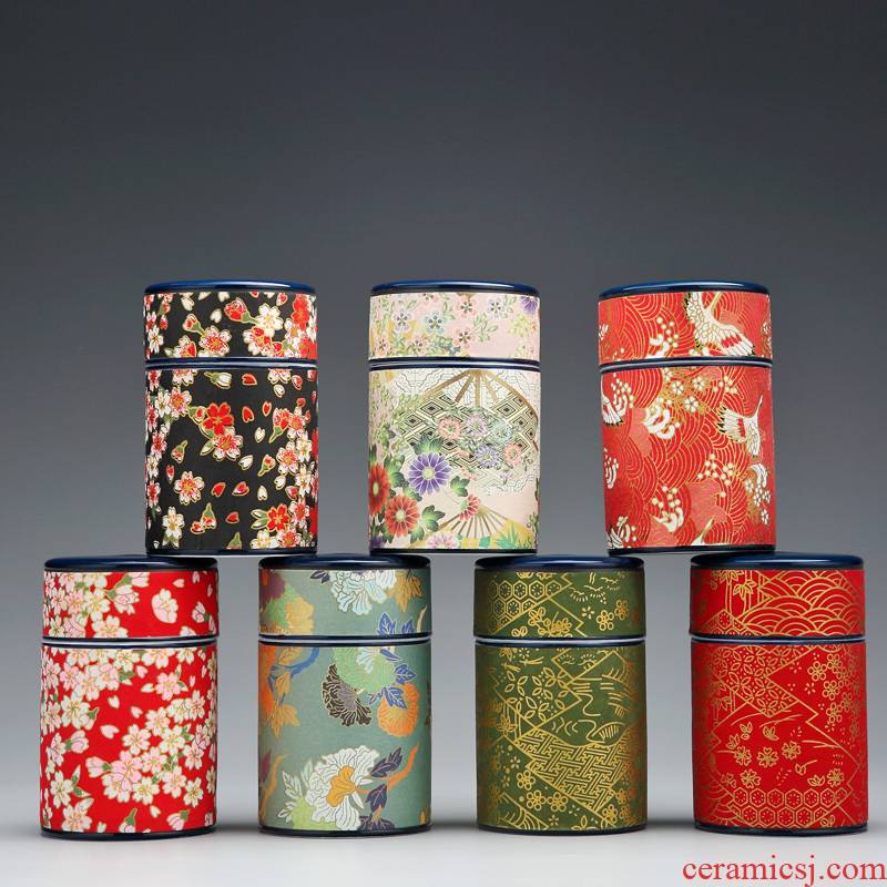 Red the jingdezhen ceramic POTS caddy fixings storage tanks, small portable wind restoring ancient ways is the tea box sealed jar