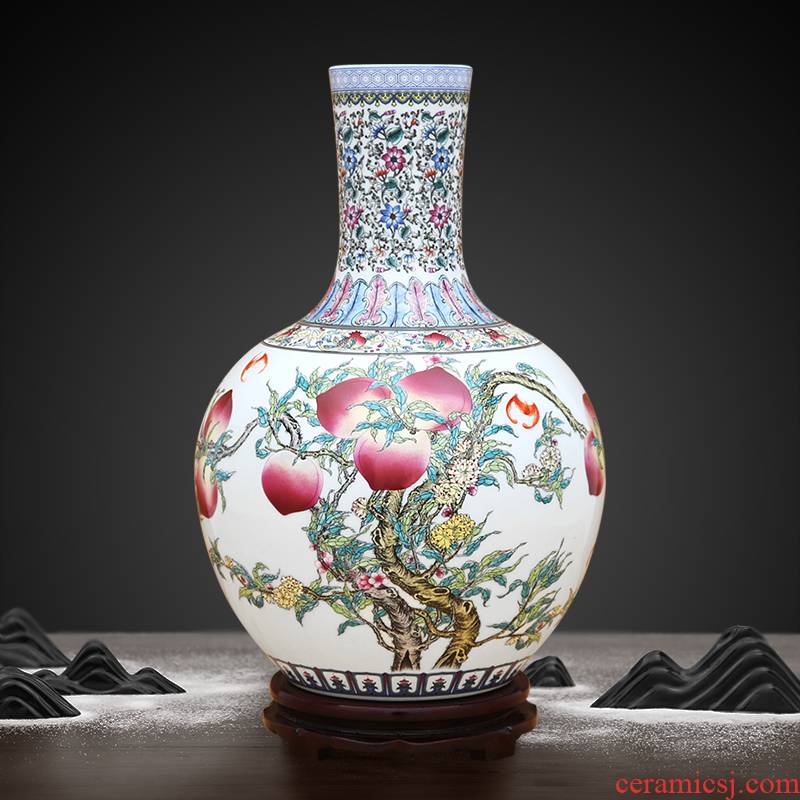 Archaize colored enamel nine peach tree to industry