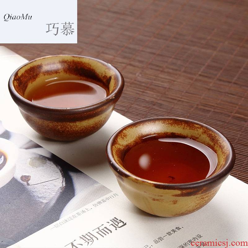 Qiao mu ceramic cups coarse pottery hat to 6 household automatic tea cup violet arenaceous kung fu tea cups contracted sample tea cup