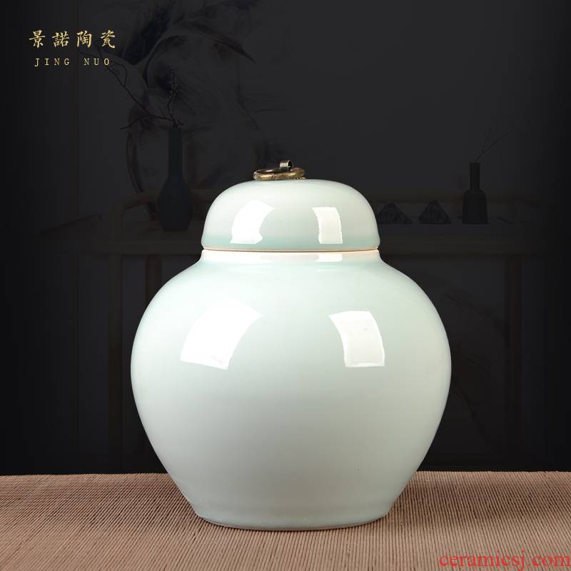 Jingdezhen ceramic pot Chinese style color glaze caddy fixings wedding gift sitting room adornment storage tank porcelain furnishing articles