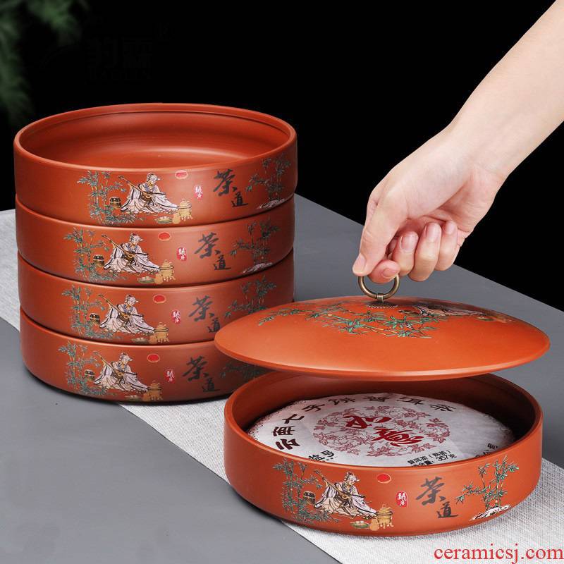 Hui shi violet arenaceous caddy fixings ceramic large wake put POTS sealed pot white tea tea cake tea boxes
