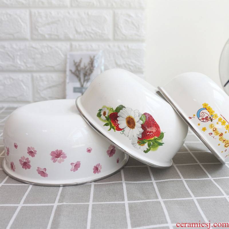 Enamel bowls with cover bento box mercifully rainbow such use salad bowl bowl pull rainbow such as bowl bowl large household preservation storage use