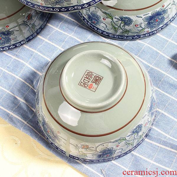 The kitchen of jingdezhen celadon dishes suit rice bowls straight family rainbow such as bowl bowl Chinese Japanese ceramics tableware