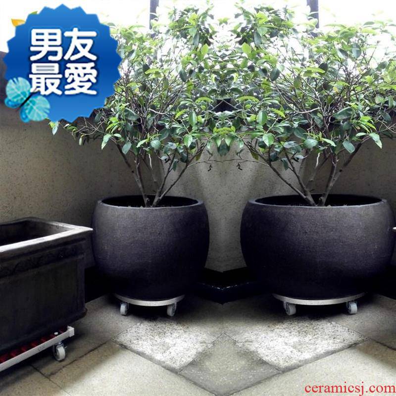 Pieces Pieces of new large circular mobile flower pot tray was upset mobile tray base chassis universal wheel