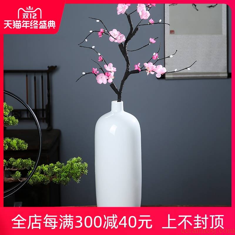 Jingdezhen ceramics pure white vase dry flower arranging the I and contracted furnishing articles of household decoration wine ornament