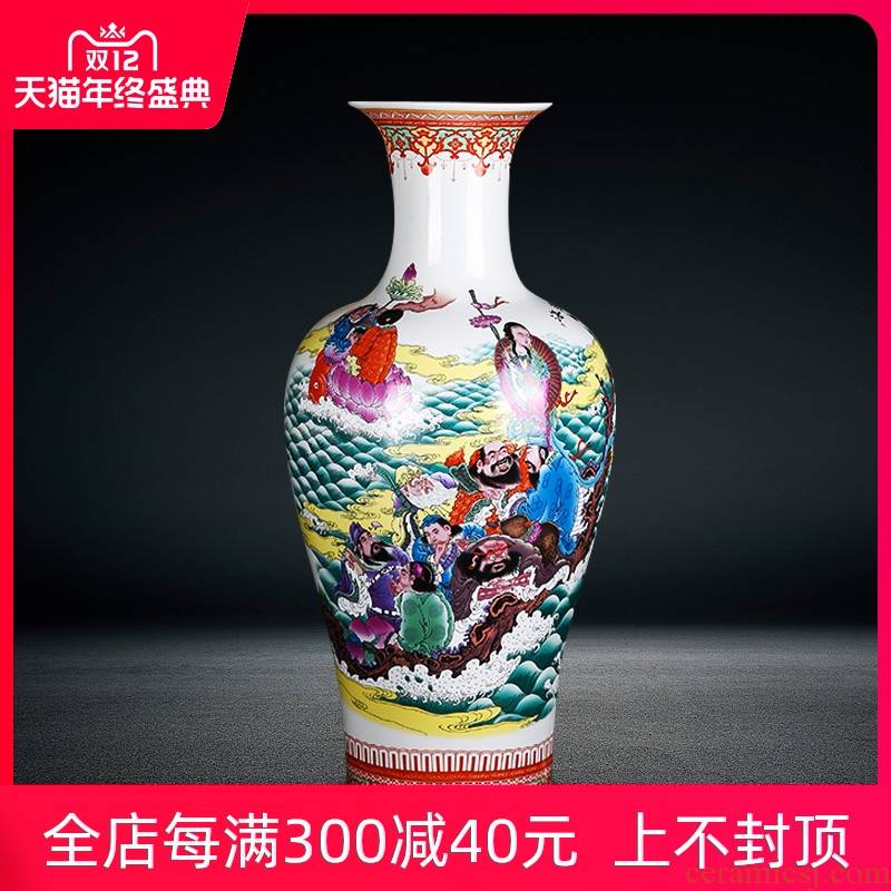 Jingdezhen ceramics archaize large vases, flower arrangement home furnishing articles rich ancient frame large ensemble feng shui living room