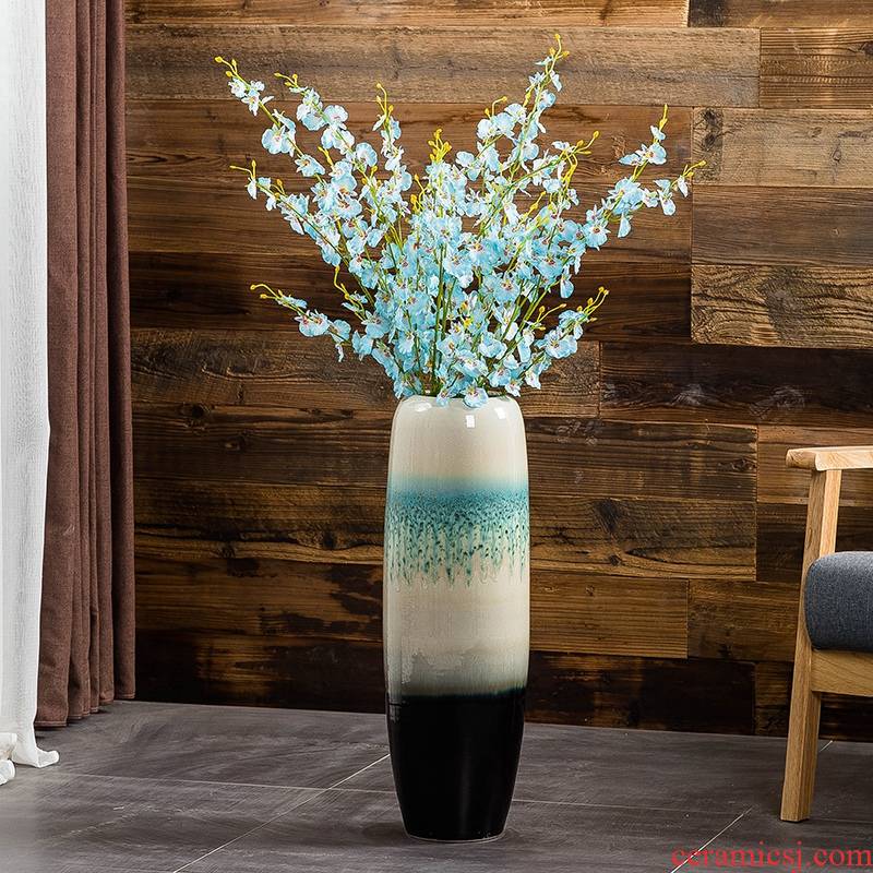 Jingdezhen ground vase large - sized ceramic sitting room porch decorate European I and contracted style flower arranging furnishing articles