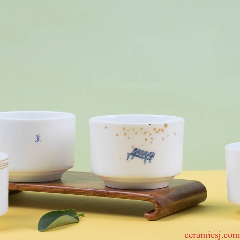 Celadon teacup master cup ceramic tea cups suet jade porcelain master cup single CPU getting small tea cups