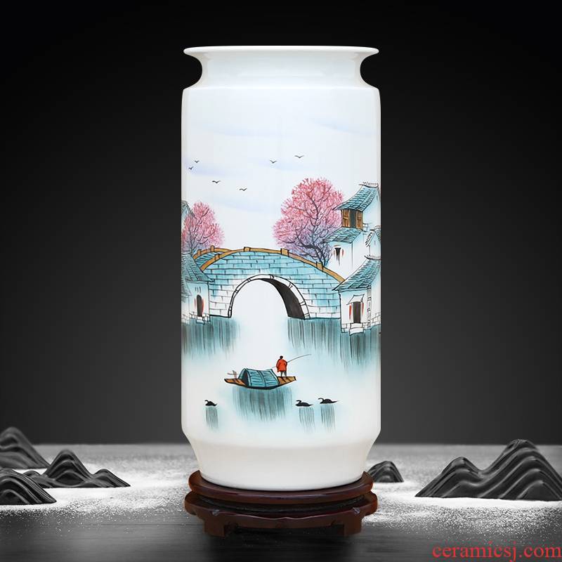 To ceramics jiangnan new color hand - made straight bottle furnishing articles in the living room