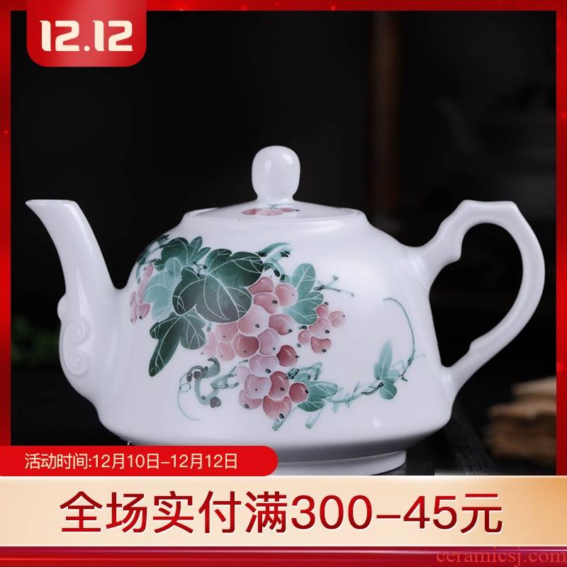 Folk artists fruits hand - made under glaze colorful jingdezhen ceramic teapot with the large tea kettle