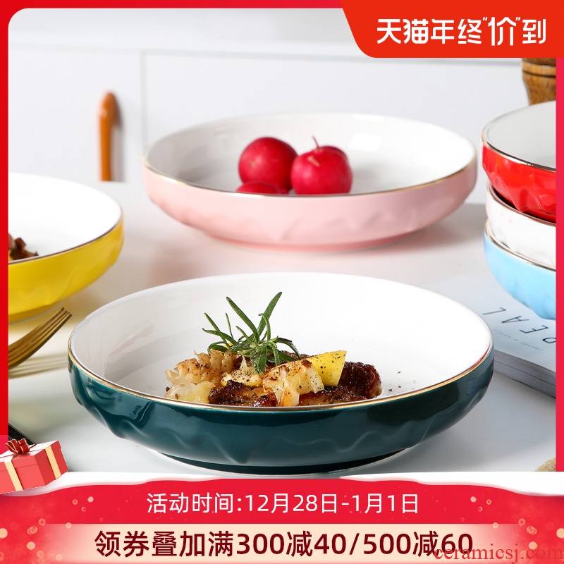 Japanese ceramic see colour side dish dish dish dish household creative web celebrity deep dish dish soup FanPan jingdezhen tableware