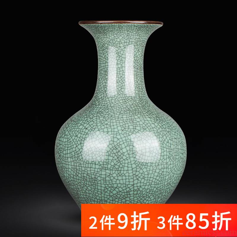 Jingdezhen ceramics archaize large green glaze on up vases, sitting room of Chinese style household decorations furnishing articles