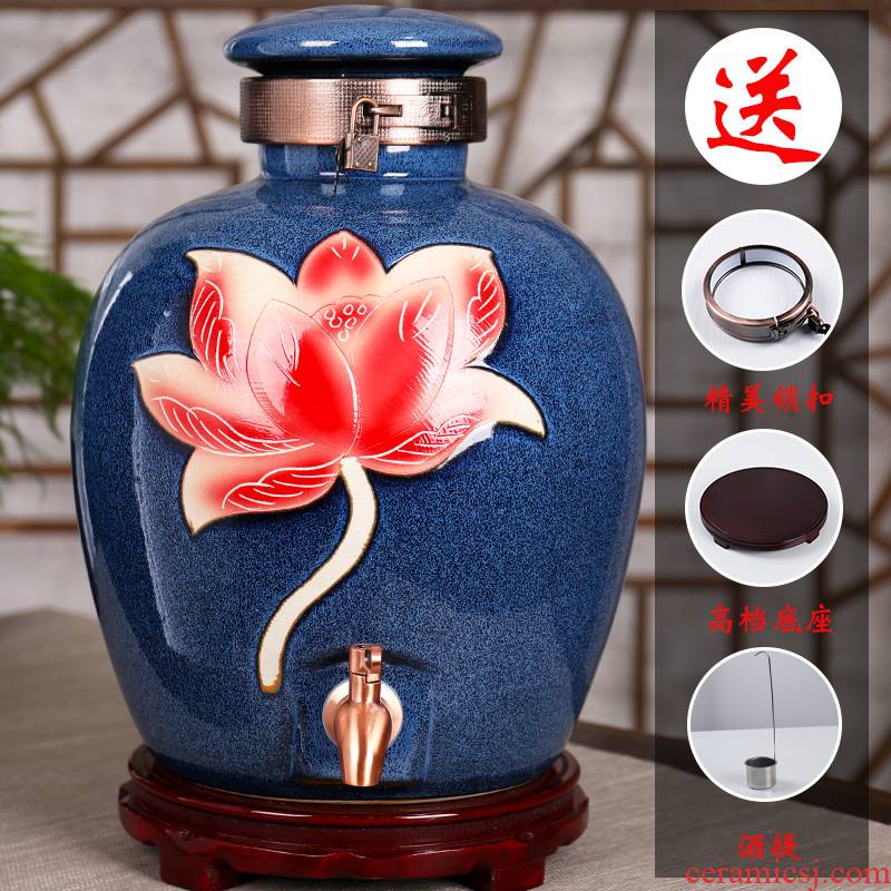 Mercifully liquor special household ceramic jars seal 20/30/50 kg pack it with tap water expressions using stock on the lid