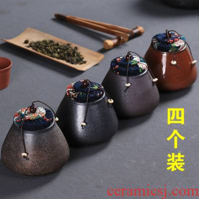 Jasmine tea pot, ceramic tea set tea caddy fixings warehouse sealed household storage tank pu 'er tea pot travel POTS