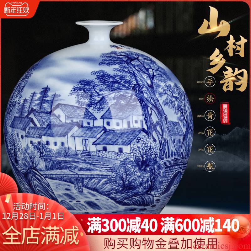 Jingdezhen ceramics famous hand - made pomegranate bottles of Chinese blue and white porcelain vase sitting room home furnishing articles
