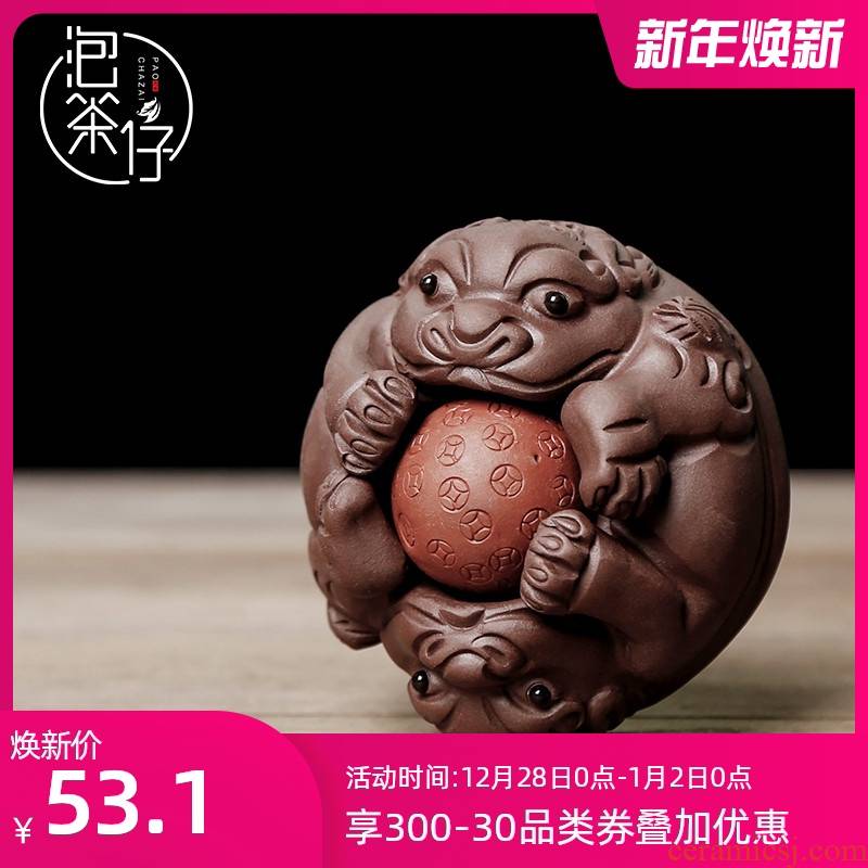 The mythical wild animal pet tea tea art small boutique violet arenaceous kunfu tea furnishing articles furnishing articles tea sets tea tea tea tray play fortunes