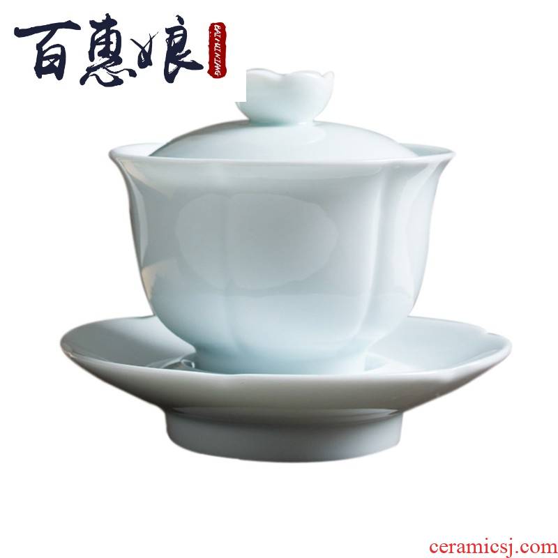 (niang pure white contracted manual falbala jingdezhen ceramic tea set a complete set of kung fu tea set