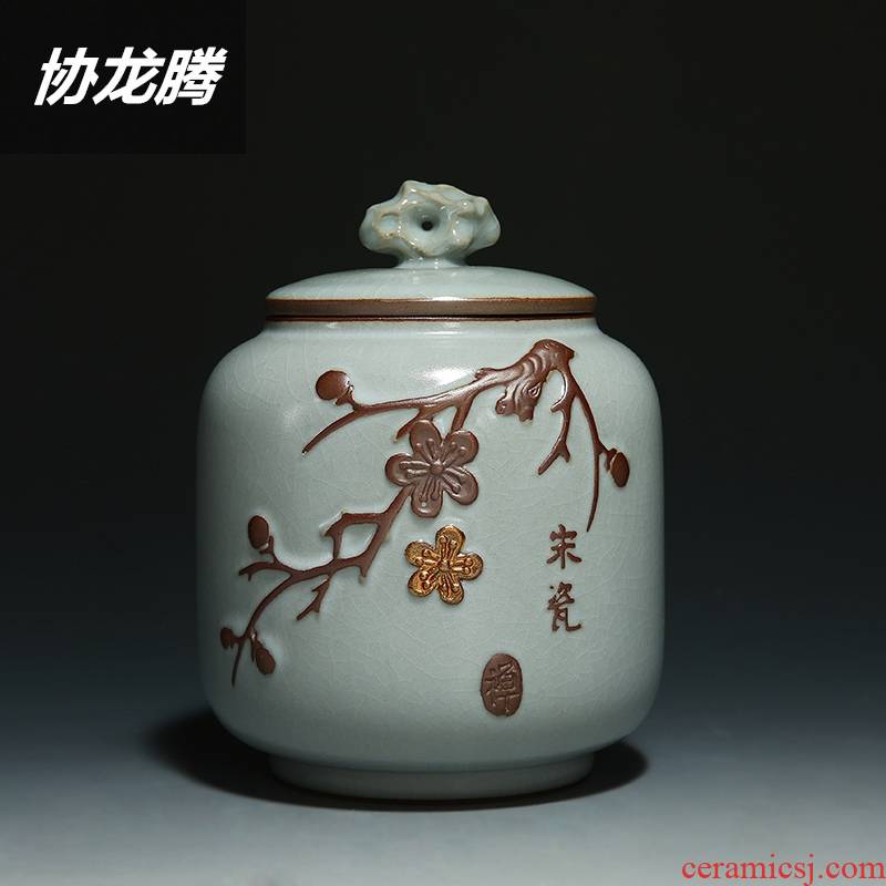 Qiao mu caddy fixings ceramic large storage sealing as cans caddy fixings your up open piece of pu 'er tea tea tea box