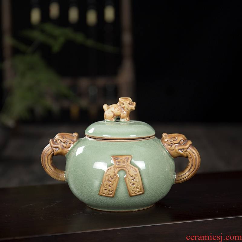 Longed for home opportunely moistureproof kung fu tea caddy fixings ceramics seal storage tanks creative red green tea packaging