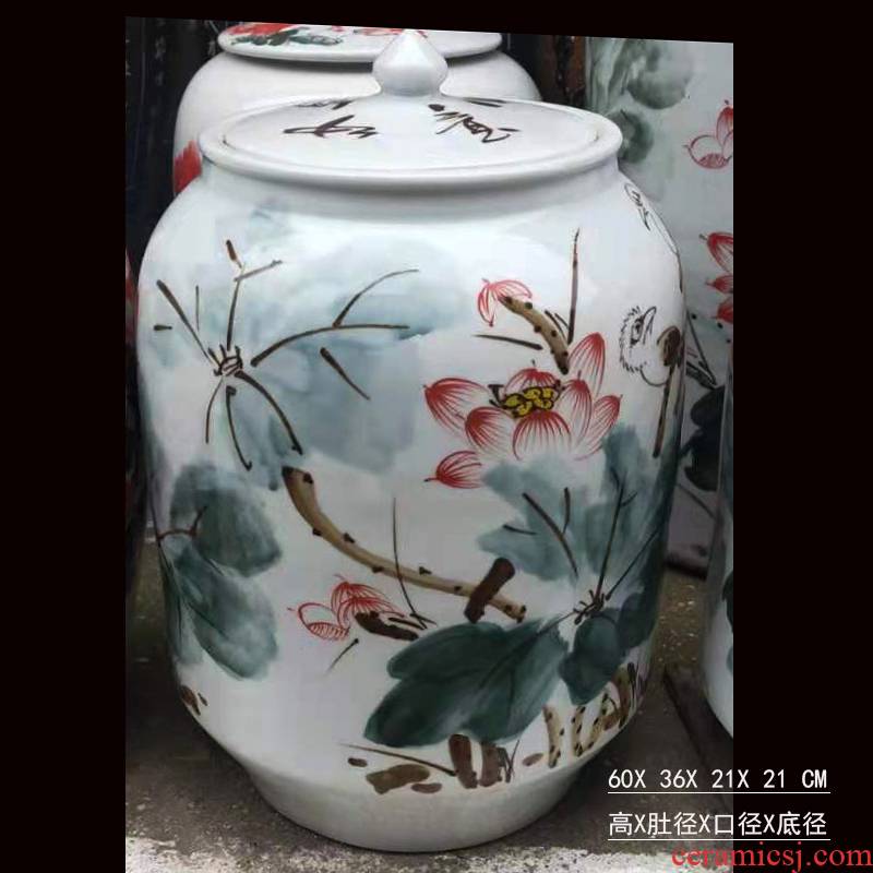 Jingdezhen elegant hand - made porcelain m barrel ceramic porcelain tanks fashion beautiful cover pot