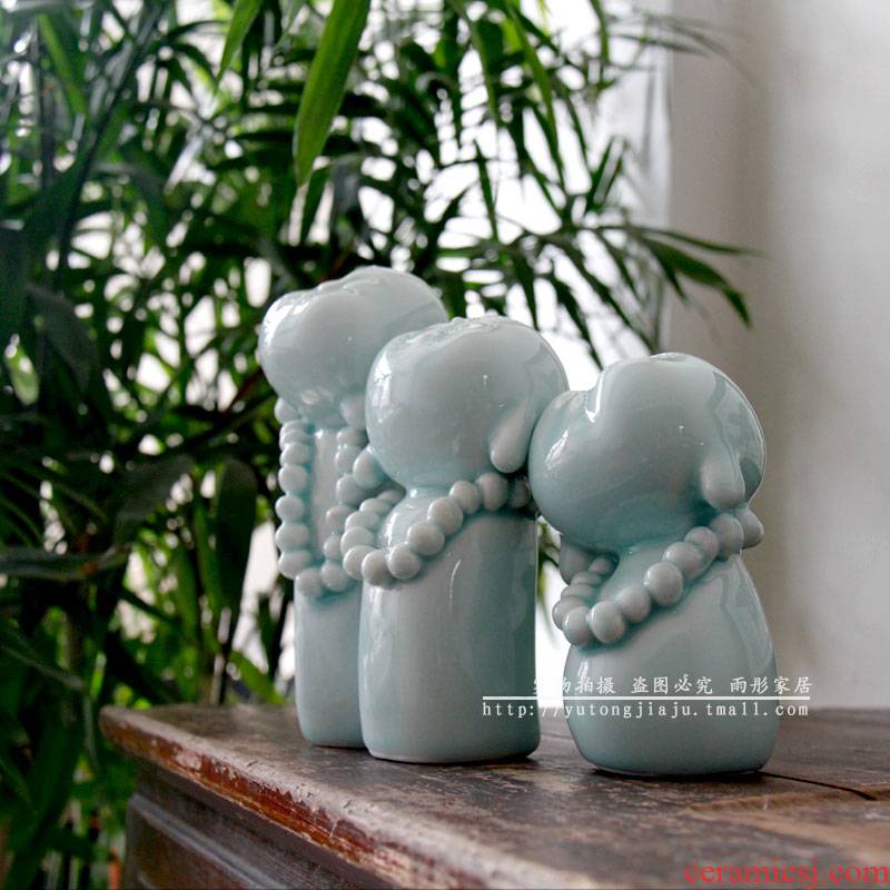 Jingdezhen ceramics by hand monk tea pet birthday gift ideas in the new seats in furnishing articles furnishing articles shadow celadon tea