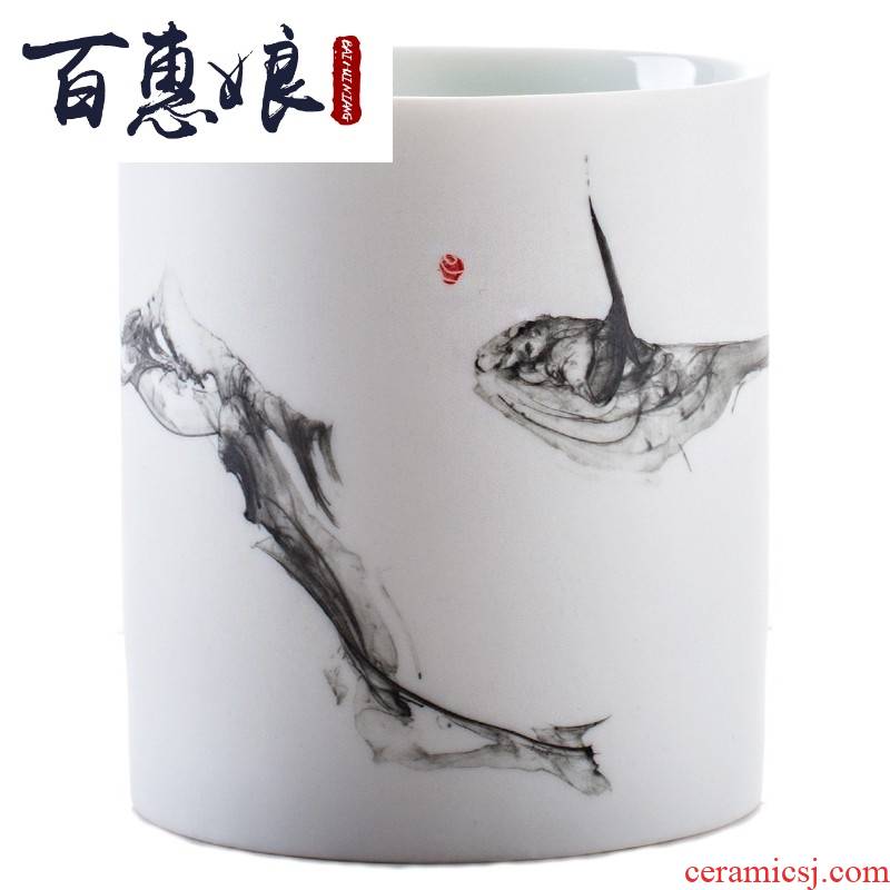 The Original ink tea 6 gentleman (niang receive tube of kung fu tea accessories receive a mark of pottery and porcelain vase