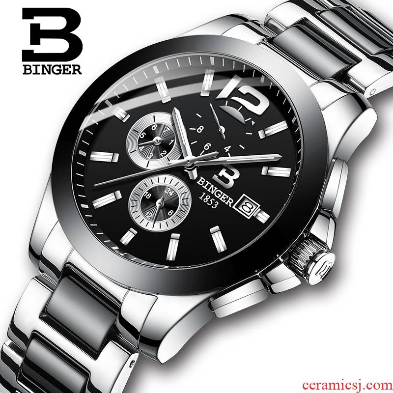 Accusative watches automatic mechanical watch ceramics with fine steel men 's watch is water - resistant