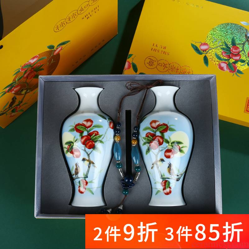 Jingdezhen ceramics creative gift boxes, small vase household flower arranging rich ancient frame sitting room adornment is placed