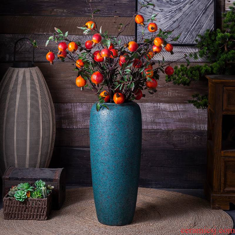 Holly light of large vase key-2 luxury large sitting room be born long I and contracted dry flower arranging ceramic decoration furnishing articles