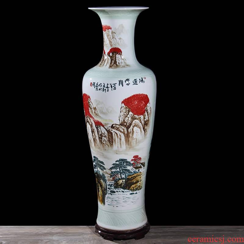 Jingdezhen ceramics much luck landing a big vase hand - made fishtail bottle hotel new villa living room