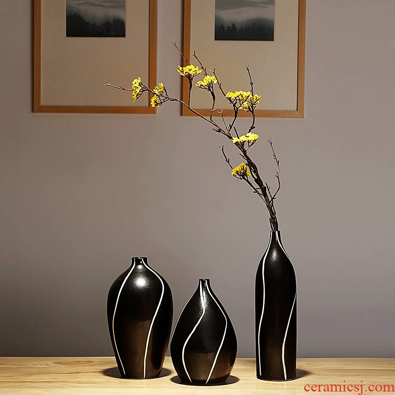 Modern Chinese style three - piece furnishing articles of jingdezhen ceramics, vases, flower arrangement or the size of the sitting room porch decoration