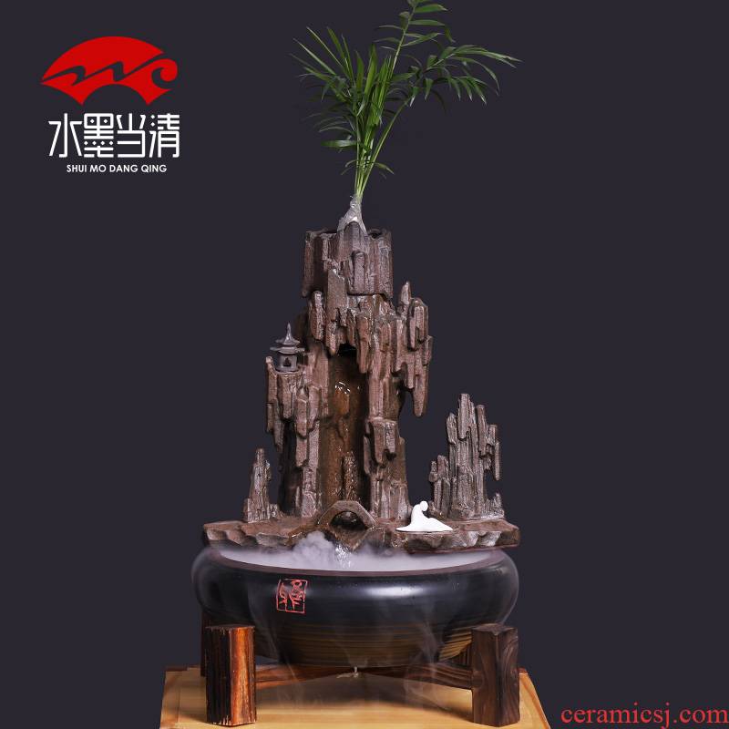 Rockery zen water apparatus furnishing articles ceramic pumping small home sitting room adornment desktop accessories creative cycle