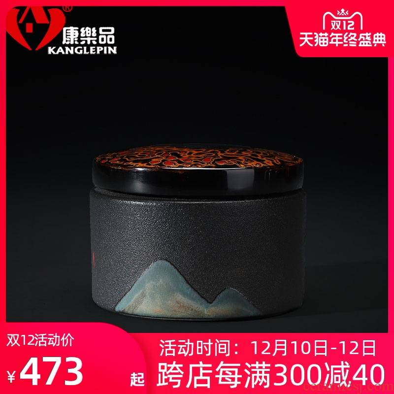 Recreational product lacquer tea set traditional Chinese lacquer manual small caddy fixings mini sealed as cans ceramic restoring ancient ways and POTS