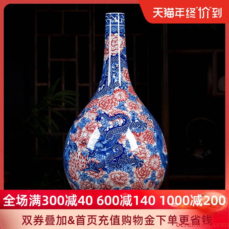 Jingdezhen ceramics hand - made archaize youligong longfeng gall bladder of blue and white porcelain vase small expressions using the home decoration furnishing articles