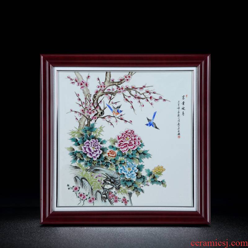 Jingdezhen porcelain plate painting hangs a picture antique hand - made Chinese porcelain rich changchun porcelain plate painting collection furnishing articles in the living room