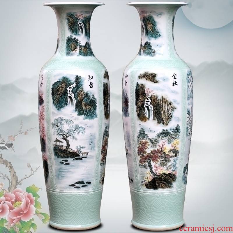 Jingdezhen ceramic hand - made landscape all around the French vase household of Chinese style living room a study office furnishing articles