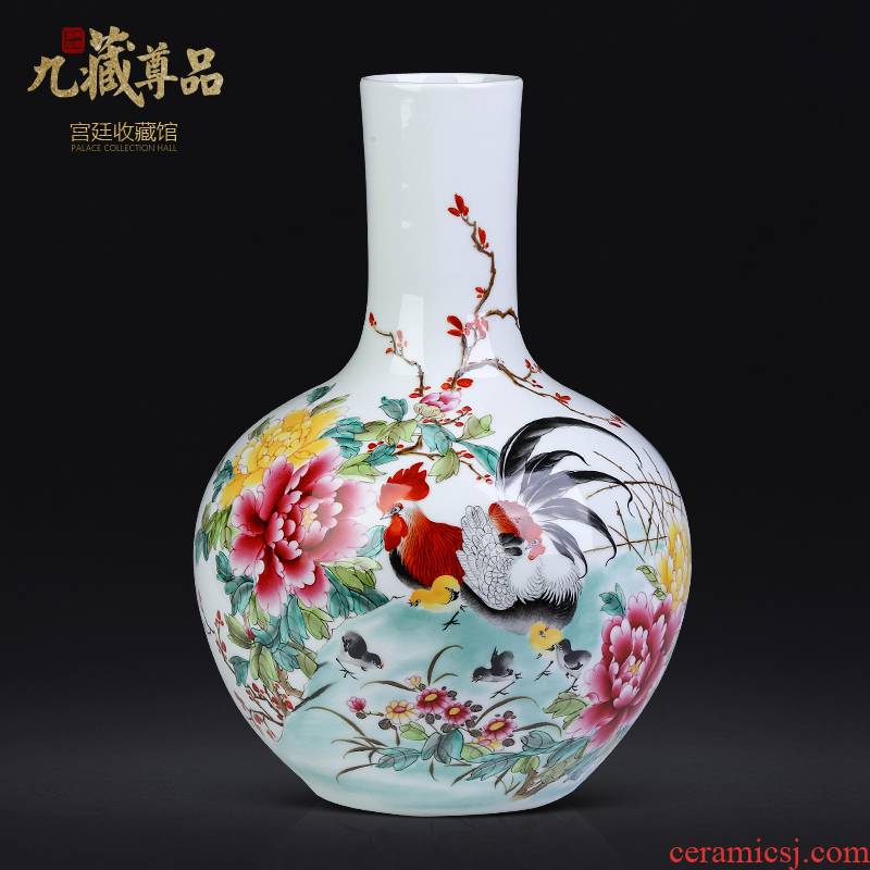 Master hand - made vases, jingdezhen ceramics rooster sitting room porch Chinese TV ark, flower arranging decorative furnishing articles