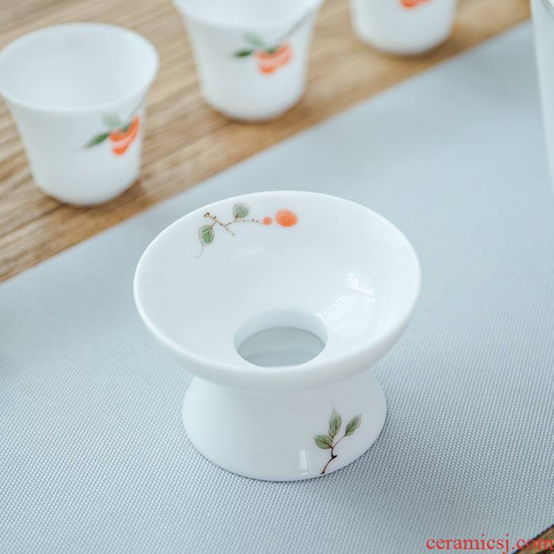 Elegant, pure hand draw bamboo tea jingdezhen manual under glaze color porcelain filtration kung fu tea spare parts
