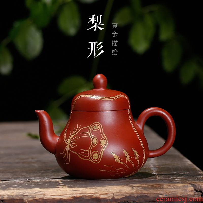 Yixing it undressed ore dahongpao pear - shaped pot all pure hand made, d. small teapot tea teapot