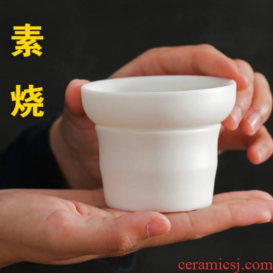 Ya xin dehua biscuit firing suet jade white porcelain filter built white porcelain) kung fu tea set ceramic tea tea