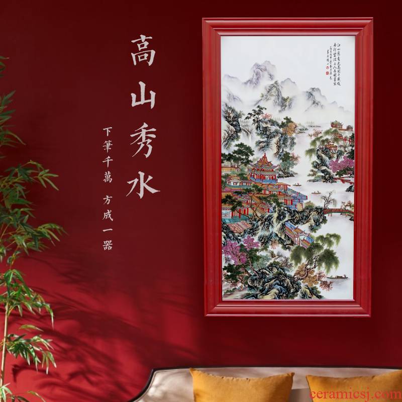 Jingdezhen ceramics porcelain plate painting decoration of new Chinese style porch sitting room wall act the role ofing hang decorations arts and crafts