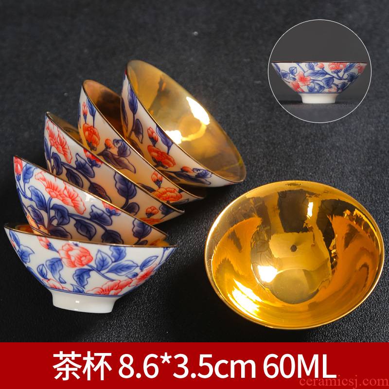 Violet arenaceous pure manual kung fu ceramic cups a single single CPU personal cup host special tea bowl tea set size