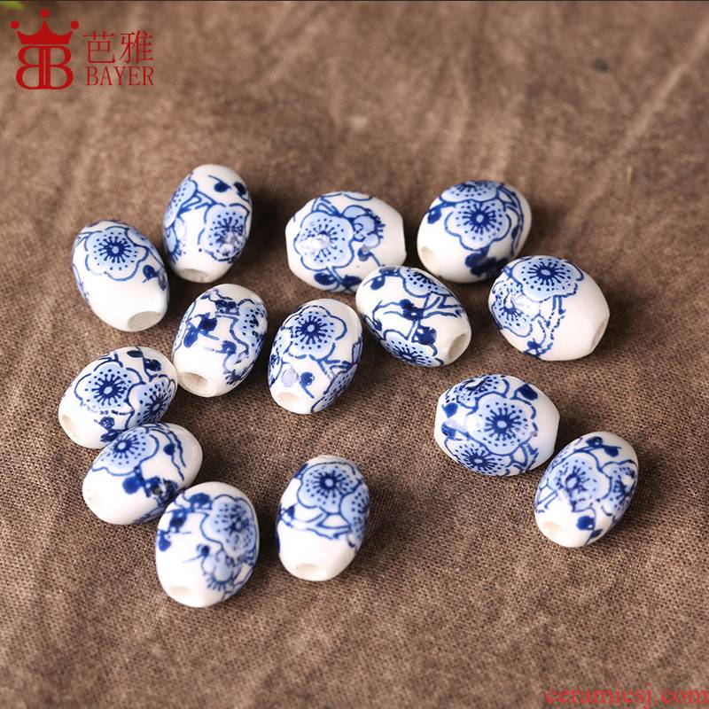 Q ba jas China wind temperature decals diamond ceramic scattered beads round bead son diy craft pendant jewelry bracelet accessories