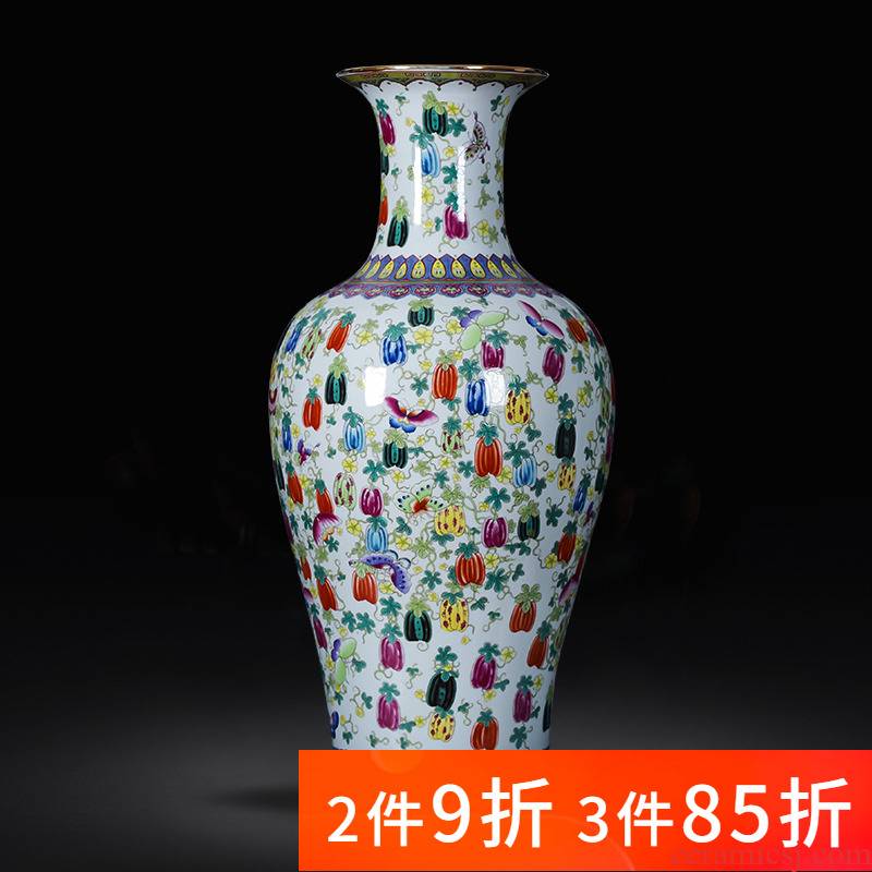 Jingdezhen porcelain antique the qing qianlong ceramic vase landed large furnishing articles of new Chinese style home sitting room adornment