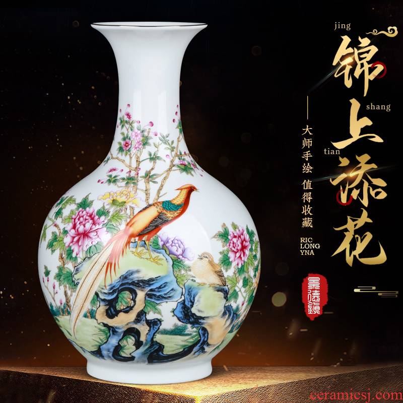 Jingdezhen ceramics dried flower vase furnishing articles flower arranging porcelain modern Chinese style of TV ark, wine sitting room adornment