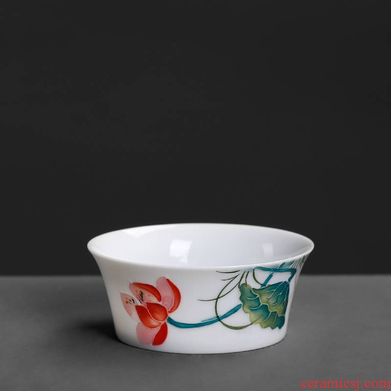 Jingdezhen small hand - made ceramic cups household masters cup single cup tea cup only tea bowl of kung fu tea set