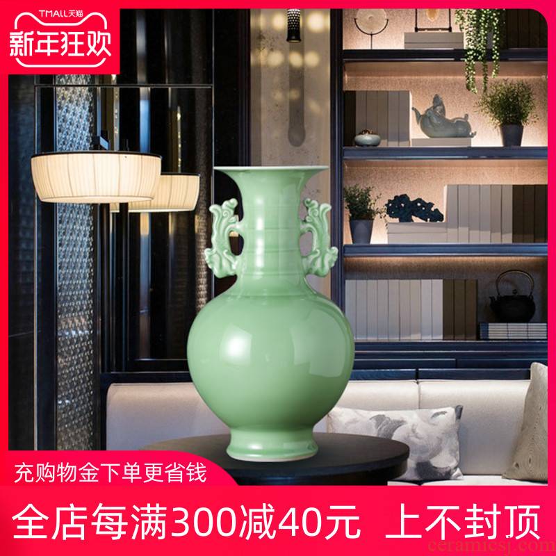 Jingdezhen ceramics archaize shadow blue glaze vase furnishing articles household act the role ofing is tasted, the sitting room TV ark, beside the flower arrangement and gift